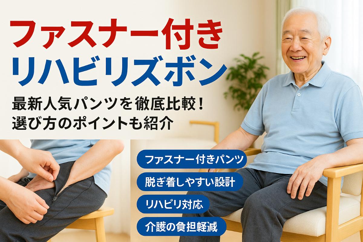 リハビリズボンにファスナーが付いたパンツで介護を快適に！最新人気 